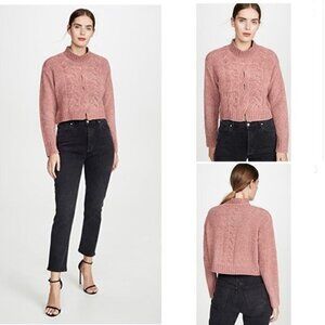 Cushnie sweater NWT Mock Turtle Neck Sweater Woodrose Pink S new